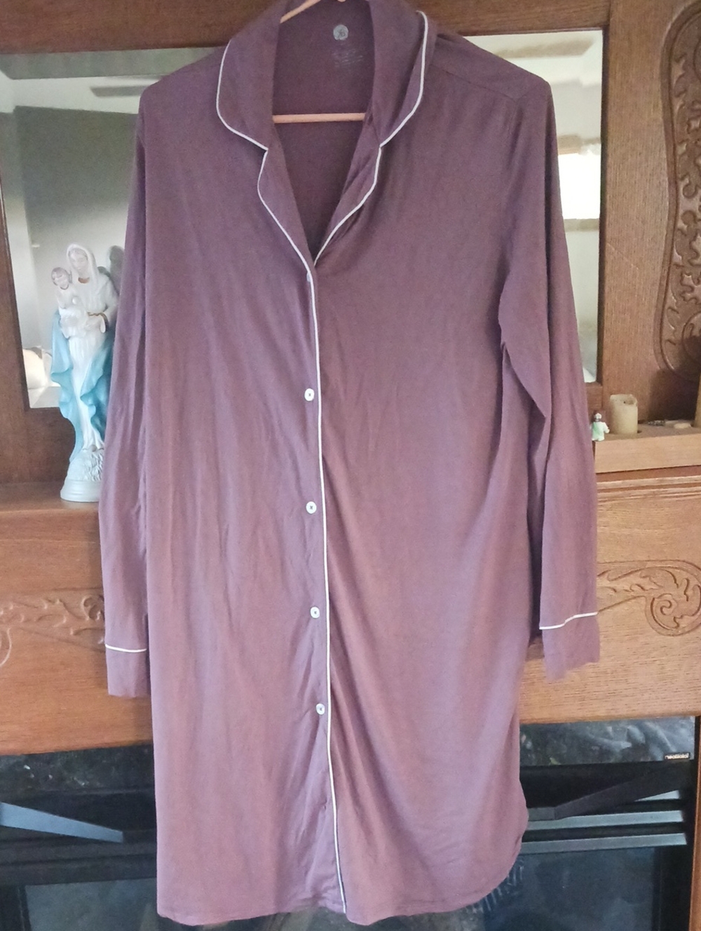 Kindred Bravely Bamboo Clea Sleep Shirt with White Piping